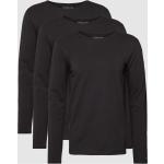 Schwarze Langärmelige Tommy Hilfiger T-Shirts aus Baumwolle für Herren Größe L 3-teilig 