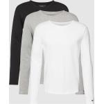 Graue Unifarbene Langärmelige Tommy Hilfiger T-Shirts aus Baumwolle für Herren Größe M 3-teilig 