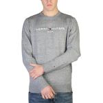 Reduzierte Graue Unifarbene Langärmelige Tommy Hilfiger Herrensweatshirts aus Baumwolle Größe L für den für den Herbst 