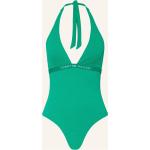 Grüne Tommy Hilfiger V-Ausschnitt Neckholder Badeanzüge aus Polyamid ohne Bügel für Damen Größe M 