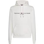 Weiße Casual Tommy Hilfiger Logo Bio Herrenhoodies & Herrenkapuzenpullover aus Baumwollmischung mit Kapuze Größe S 