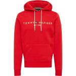 Rote Casual Tommy Hilfiger Logo Bio Herrenhoodies & Herrenkapuzenpullover aus Baumwollmischung mit Kapuze Größe M 