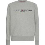Hellgraue Casual Tommy Hilfiger Heather Bio Rundhals-Ausschnitt Herrensweatshirts aus Baumwollmischung Größe 3 XL 