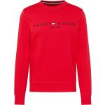Rote Casual Tommy Hilfiger Logo Bio Rundhals-Ausschnitt Herrensweatshirts aus Baumwollmischung Größe XL 