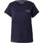TOMMY HILFIGER Original T-Shirt, Rundhals-Ausschnitt, Logo-Aufdruck, für Damen, blau, M