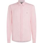 Pinke Tommy Hilfiger Button Down Kragen Leinenhemden aus Leinen für Herren Größe 3 XL 
