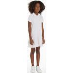 Reduzierte Weiße Bestickte Kurzärmelige Tommy Hilfiger Essentials Kinderpolokleider mit Volants aus Baumwolle für den für den Sommer 