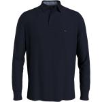 Blaue Langärmelige Tommy Hilfiger Langarm-Poloshirts aus Baumwolle für Herren Größe 3 XL 