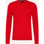 Reduzierte Rote Tommy Hilfiger Kaschmir-Pullover aus Wolle für Herren Übergrößen 
