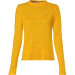 Reduzierte Gelbe Tommy Hilfiger Rundhals-Ausschnitt Feinstrickpullover aus Wolle für Damen Größe S 