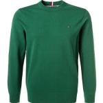 Grüne Unifarbene Tommy Hilfiger Feinstrickpullover aus Baumwollmischung für Herren Größe XXL für den für den Herbst 