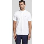 Weiße Unifarbene Halblangärmelige Tommy Hilfiger Stehkragen Regular Fit Hemden aus Baumwolle für Herren Größe 3 XL 