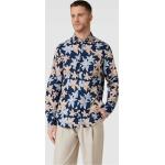 Marineblaue Blumenmuster Langärmelige Tommy Hilfiger Tailored Kentkragen Hemden mit Kent-Kragen aus Baumwolle für Herren Größe S 