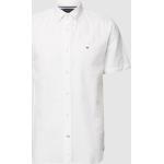 Weiße Tommy Hilfiger Logo Button Down Kragen Leinenhemden für Herren Größe 3 XL 