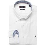 Weiße Unifarbene Langärmelige Tommy Hilfiger Kentkragen Hemden mit Kent-Kragen aus Baumwolle für Herren 
