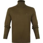 Reduzierte Dunkelgrüne Unifarbene Tommy Hilfiger Logo Rollkragen Kaschmir-Pullover für Herren Größe XXL - versandkostenfrei 