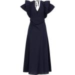 Blaue Tommy Hilfiger Desert Maxi V-Ausschnitt Sommerkleider für Damen Größe XS für den für den Sommer 