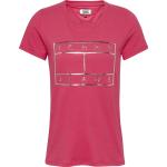 Pinke Tommy Hilfiger Rundhals-Ausschnitt T-Shirts aus Baumwolle für Damen für den für den Frühling 