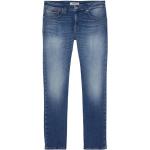 Reduzierte Blaue Bestickte Tommy Hilfiger Scanton Slim Fit Jeans mit Reißverschluss aus Baumwolle für Herren Weite 30, Länge 32 