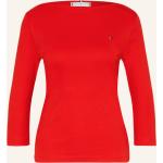 Rote 3/4-ärmelige Tommy Hilfiger U-Boot-Ausschnitt Damenlongsleeves & Damenlangarmshirts aus Baumwolle Größe M 