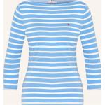 Blaue 3/4-ärmelige Tommy Hilfiger U-Boot-Ausschnitt Damenlongsleeves & Damenlangarmshirts aus Baumwolle Größe M 