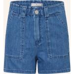 Blaue Tommy Hilfiger Paperbag-Shorts aus Denim für Damen 