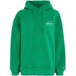 Grüne Unifarbene Tommy Hilfiger Signature Nachhaltige Damensweatshirts mit Kapuze Größe XL 