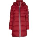 Reduzierte Rote Gesteppte Tommy Hilfiger Signature Maxi Damensteppmäntel & Damenpuffercoats mit Kapuze Größe XS für den für den Herbst 
