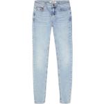 Reduzierte Blaue Tommy Hilfiger Skinny Jeans Faded mit Reißverschluss aus Baumwolle für Damen Weite 27, Länge 30 