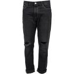 Reduzierte Schwarze Bestickte Tommy Hilfiger TOMMY JEANS Slim Fit Jeans mit Reißverschluss aus Baumwolle für Herren Weite 32, Länge 32 