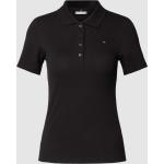 Schwarze Tommy Hilfiger Logo Damenpoloshirts & Damenpolohemden aus Baumwolle Größe XXL 