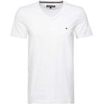 Weiße Tommy Hilfiger V-Ausschnitt Shirts mit Tasche aus Baumwolle für Herren Größe XS 