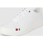 Reduzierte Weiße Tommy Hilfiger Premium Low Sneaker mit Schnürsenkel aus Leder für Herren Größe 43 
