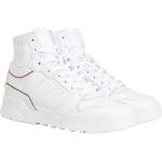 Reduzierte Weiße Tommy Hilfiger High Top Sneaker & Sneaker Boots mit Schnürsenkel aus Leder für Damen Größe 40 