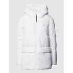 Reduzierte Weiße Gesteppte Tommy Hilfiger Damensteppmäntel & Damenpuffercoats aus Polyester mit Kapuze Größe XS 