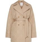 Beige Gesteppte Casual Tommy Hilfiger Damensteppmäntel & Damenpuffercoats mit Knopf aus Polyester Größe XS 