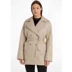 Beige Gesteppte Casual Tommy Hilfiger Damensteppmäntel & Damenpuffercoats mit Knopf aus Polyester Größe XS für den für den Winter 