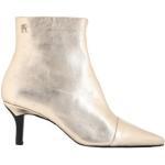 Goldene Tommy Hilfiger Pfennigabsatz High Heel Stiefeletten & High Heel Boots mit Reißverschluss aus Leder für Damen Größe 41 