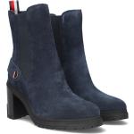 Reduzierte Blaue Tommy Hilfiger High Heel Stiefeletten & High Heel Boots aus Veloursleder für Damen Größe 42 mit Absatzhöhe 7cm bis 9cm 