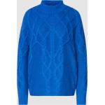 Royalblaue Unifarbene Tommy Hilfiger Stehkragen Zopfpullover aus Baumwollmischung für Damen Größe XS für den für den Herbst 