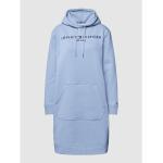 Reduzierte Blaue Tommy Hilfiger Mini Sweatkleider aus Baumwollmischung mit Kapuze für Damen Größe XL 