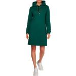 Grüne Unifarbene Casual Langärmelige Tommy Hilfiger Midi Sweatkleider aus Baumwolle mit Kapuze für Damen Größe L 