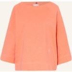 Reduzierte Lachsfarbene 3/4-ärmelige Tommy Hilfiger U-Boot-Ausschnitt Damensweatshirts aus Baumwolle Größe L für den für den Herbst 