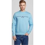 Hellblaue Unifarbene Tommy Hilfiger Herrensweatshirts aus Baumwolle Größe L 