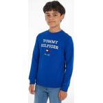 Reduzierte Blaue Tommy Hilfiger Logo Kindersweatshirts aus Baumwollmischung 