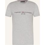 Hellgraue Melierte Tommy Hilfiger T-Shirts aus Baumwolle für Herren Größe XL 
