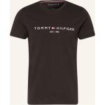 Schwarze Tommy Hilfiger T-Shirts aus Baumwolle für Herren Übergrößen 