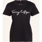 Schwarze Tommy Hilfiger T-Shirts aus Jersey für Damen Größe S 