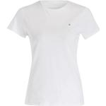 Weiße Kurzärmelige Tommy Hilfiger T-Shirts aus Baumwolle für Damen Größe M 