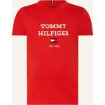Rote Tommy Hilfiger T-Shirts aus Baumwolle für Herren Größe M 